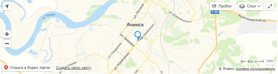 Адрес салона на карте в Ачинске